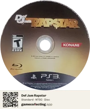 Def Jam Rapstar PlayStation 3, NTSC disc