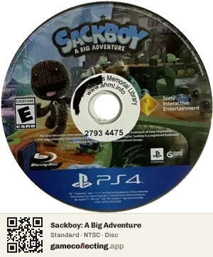 Sackboy: A Big Adventure PlayStation 4, NTSC disc