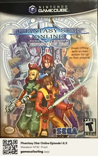 Phantasy Star Online Episode I & II Nintendo GameCube, NTSC box front