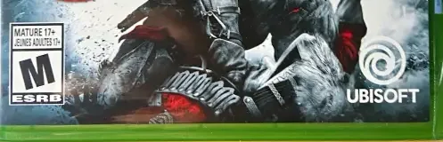 Assassin's Creed III Remastered, the ESRB box on its front