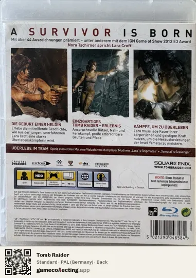Tomb Raider PlayStation 3, Germany box back