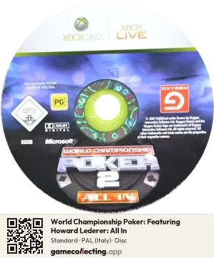 World Championship Poker: Featuring Howard Lederer: All In Xbox 360, PAL disc