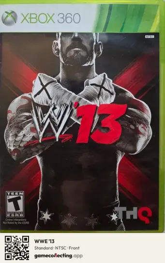 WWE '13 Xbox 360, NTSC box front