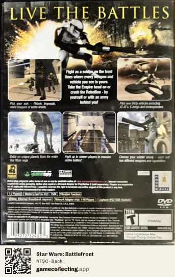 Star Wars: Battlefront PlayStation 2, NTSC box back