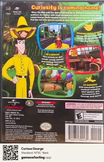 Curious George Nintendo GameCube, NTSC box back