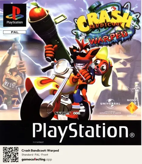 Crash Bandicoot: Warped PlayStation, PAL box front