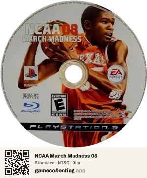 NCAA March Madness 08 PlayStation 3, NTSC disc