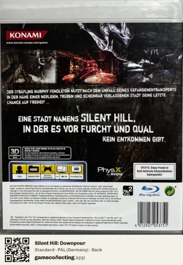 Silent Hill: Downpour PlayStation 3, Germany box back