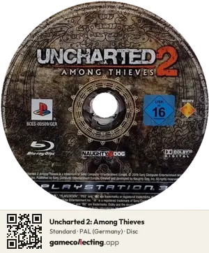 Uncharted 2: Among Thieves PlayStation 3, PAL disc