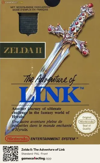 Zelda II: The Adventure of Link Nintendo Entertainment System, PAL box front