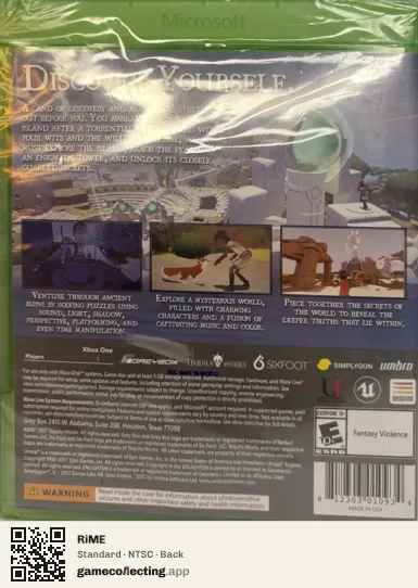 RiME Xbox One, NTSC box back