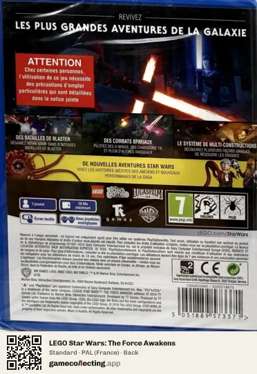 LEGO Star Wars: The Force Awakens PlayStation Vita, France box back