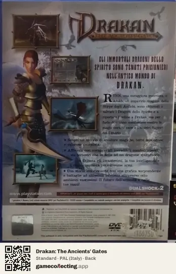 Drakan: The Ancients' Gates PlayStation 2, Italy box back