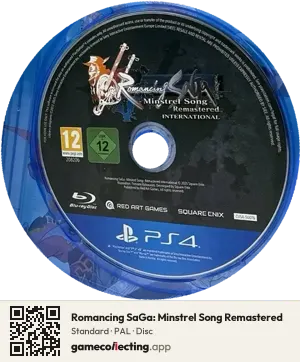 Romancing SaGa: Minstrel Song Remastered PlayStation 4, PAL disc