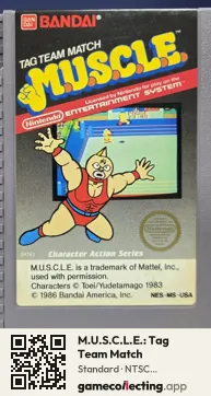 M.U.S.C.L.E.: Tag Team Match Nintendo Entertainment System, NTSC cartridge label