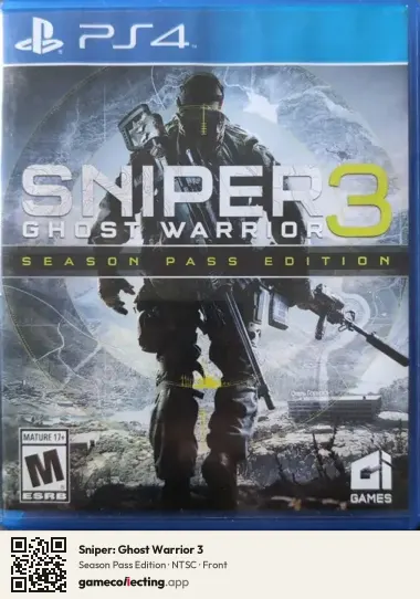 Sniper: Ghost Warrior 3 PlayStation 4, NTSC box front