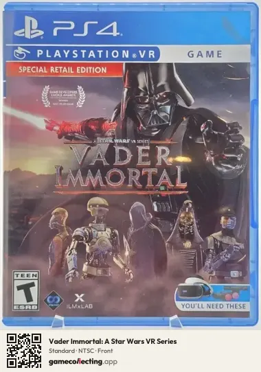 Vader Immortal: A Star Wars VR Series PlayStation 4, NTSC box front