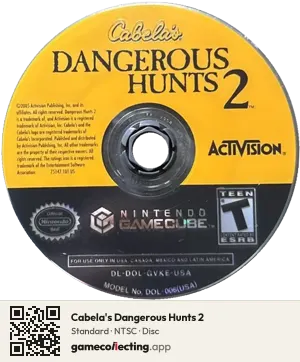 Cabela's Dangerous Hunts 2 Nintendo GameCube, NTSC disc
