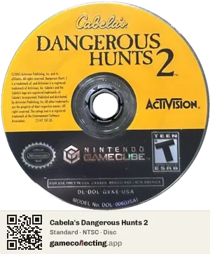 Cabela's Dangerous Hunts 2 Nintendo GameCube, NTSC disc