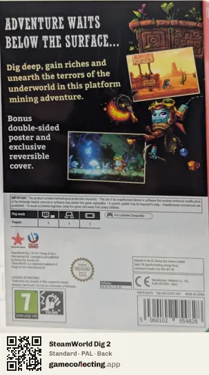 SteamWorld Dig 2 Nintendo Switch, PAL box back