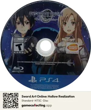 Sword Art Online: Hollow Realization PlayStation 4, NTSC disc