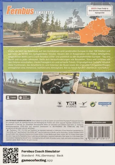 Fernbus Coach Simulator PlayStation 5, Germany box back