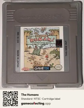 The Humans Game Boy, NTSC cartridge label