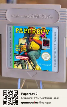 Paperboy 2 Game Boy, PAL cartridge label