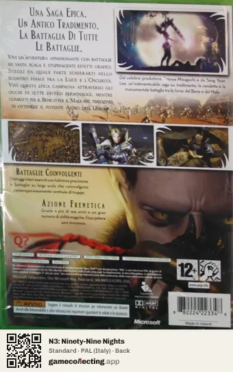 N3: Ninety-Nine Nights Xbox 360, Italy box back