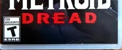 Metroid Dread, the ESRB box on its front