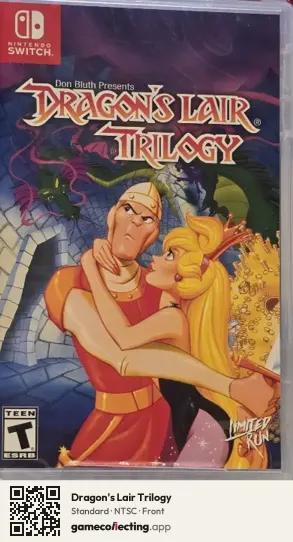 Dragon's Lair Trilogy Nintendo Switch, NTSC box front