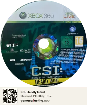 CSI: Deadly Intent Xbox 360, PAL disc