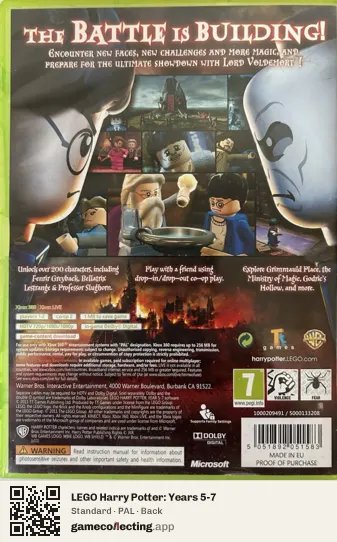 LEGO Harry Potter: Years 5-7 Xbox 360, PAL box back