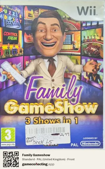 Family Gameshow Nintendo Wii, United Kingdom box front