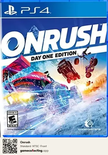 Onrush PlayStation 4, NTSC box front