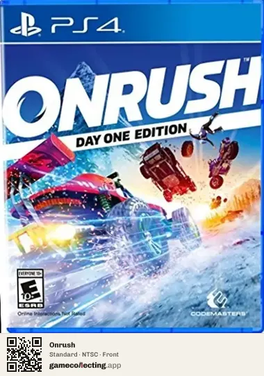 Onrush PlayStation 4, NTSC box front