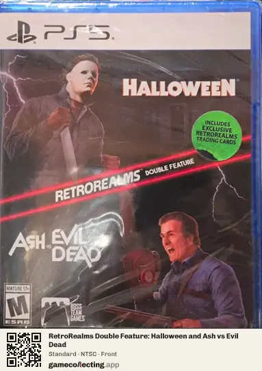 RetroRealms Double Feature: Halloween and Ash vs Evil Dead PlayStation 5, NTSC box front