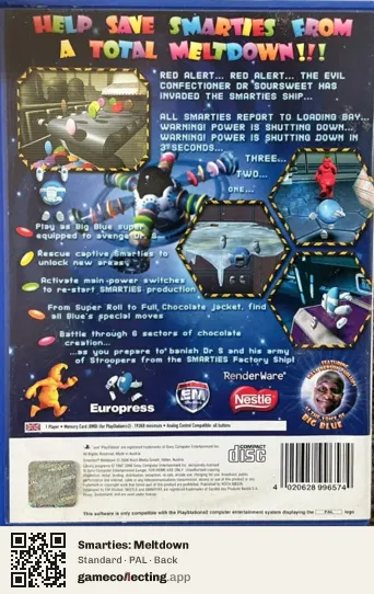 Smarties: Meltdown PlayStation 2, PAL box back