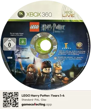 LEGO Harry Potter: Years 1-4 Xbox 360, PAL disc