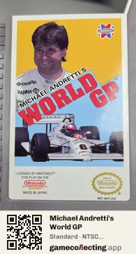 Michael Andretti's World GP Nintendo Entertainment System, NTSC cartridge label