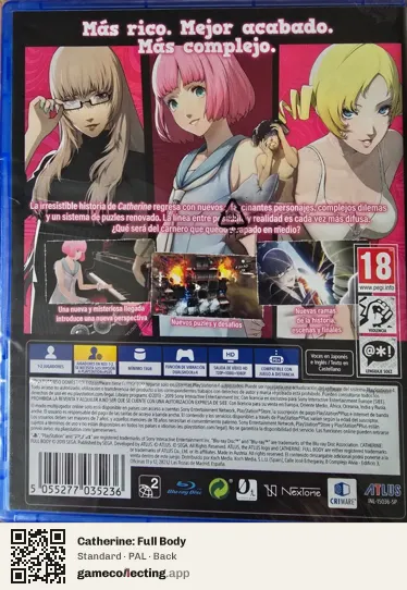 Catherine: Full Body PlayStation 4, PAL box back