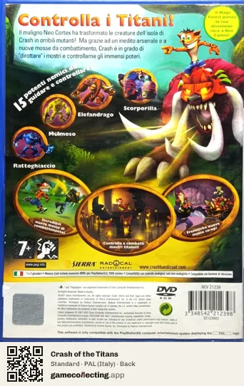 Crash of the Titans PlayStation 2, Italy box back
