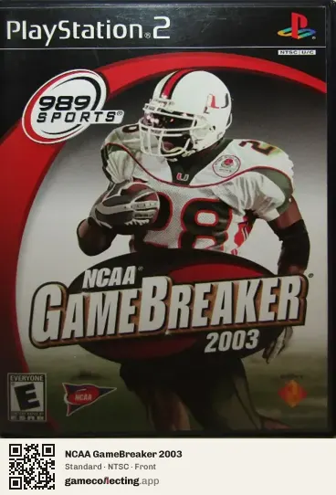 NCAA GameBreaker 2003 PlayStation 2, NTSC box front
