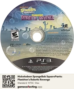 Nickelodeon SpongeBob SquarePants: Plankton's Robotic Revenge PlayStation 3, NTSC disc
