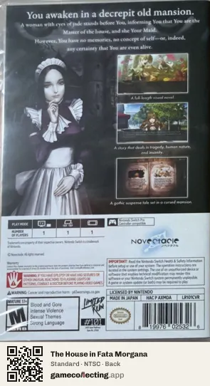 The House in Fata Morgana Nintendo Switch, NTSC box back