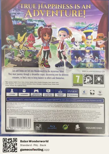 Balan Wonderworld PlayStation 4, PAL box back