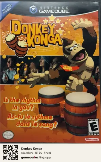 Donkey Konga Nintendo GameCube, NTSC box front