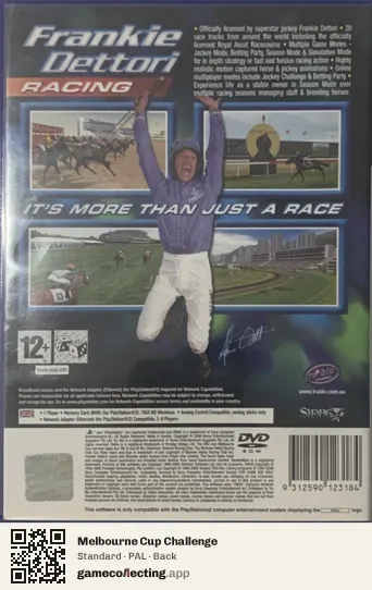Melbourne Cup Challenge PlayStation 2, PAL box back