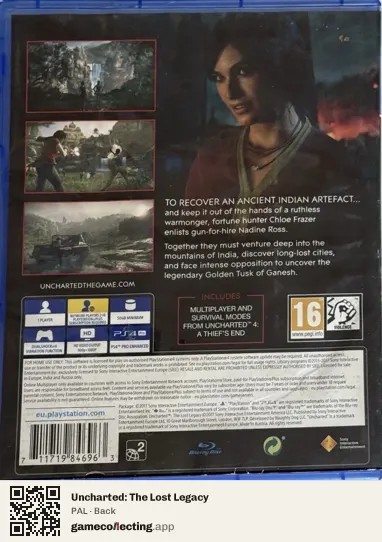 Uncharted: The Lost Legacy PlayStation 4, PAL box back