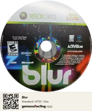 Blur Xbox 360, NTSC disc